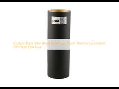 ইভা আঠা দিয়ে কাস্টম ব্ল্যাক সিল্কি ভেলভেট BOPP সফট টাচ থার্মাল ল্যামিনেশন ফিল্ম