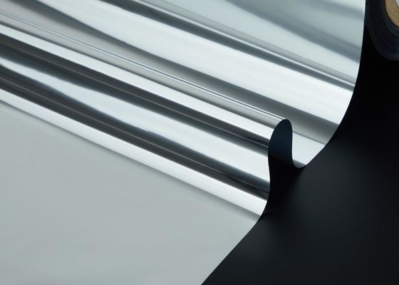 ভালো দাম আল্ট্রা-প্রিন্টযোগ্য ভিএমপিইটি ফিল্মের 3000 মিটার ভারী-ডুয়ি রোল 12μm উন্নত সিলভার ধাতব লেপ 97% প্রতিফলিত রেডিয়েন্ট বাধা অনলাইন